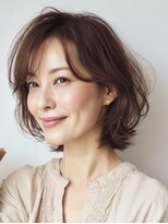 ハーツ(Heart's)&nbsp;大人ショートボブ　白髪ぼかし脱白髪染め40代50代60代