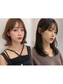 理想通りの韓国ヘアのニュアンスをしっかり再現する技術が好評◎1人1人に似合うバランスで可愛いをご提案！