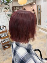 バブルス 溝の口(BUBBLES)&nbsp;ボルドーレッド/ボブ/ブリーチ【BUBBLES溝の口】