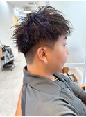 本厚木/刈り上げツイストスパイラルパーマ/無造作アップバング