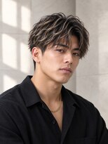 ORO MEN'S 緑地公園【オーロ/メンズ/眉毛/アイブロウ/メンズカット/メンズパーマ】&nbsp;【ハイライトカラー】立体感センターパート