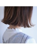 ナチュラル可愛い切りっぱなしボブ