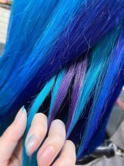 【派手髪】purple&turquoise×blue＆sky blue【インナーカラー】