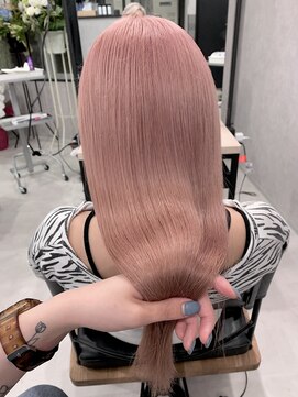 ロウル 渋谷(LOWRL) カシスピンク/ミディアムヘア/ケアブリーチ/渋谷