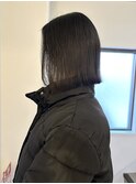 大平/前下がりミニボブ切りっぱしアッシュブラック透明感吉祥寺