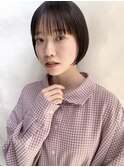 大人可愛い/シンプルショートボブ/ミニボブ/前下がりボブ