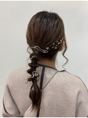 編み下ろしヘアアレンジ