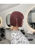切りっぱなしボブ/ピンクベージュ