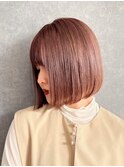 小顔見せショートベージュカラーブリーチしない透明感カラー