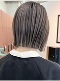 栄タッセルボブくびれ透明感ベージュヘア