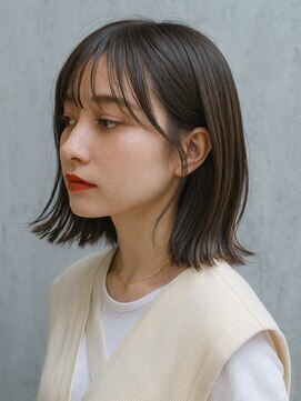 リムアズール 郡山店(Rim Azur) 外ハネボブ前髪あり透明感カラー