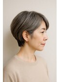 白髪ぼかし似合わせ大人ショート30代40代50代60代◎
