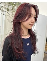 アルテペロ(arte pelo)&nbsp;【artepelo】透明感あるワインレッドロング