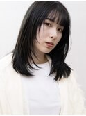 ミディアムヘア/暗めカラー/グランマッシュ/茨木