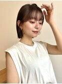 切りっぱなしボブ/ストレート/シースルーバング/顔まわりカット