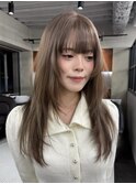 ハッシュレイヤーカット顔周りレイヤーウルフホワイトベージュ