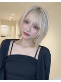 ワンホンレイヤー/ミルクティーブロンド/ダークブルー/渋谷