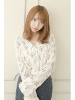 ヘアーメイク ラグズ(Hair Make Luxtz)&nbsp;外ハネミディ/ことりベージュ/ミディアムロング/ハイトーン