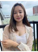 ナチュラルハイライト×ストレートロング