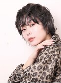 ニュアンスパーマ黒髪ショートウルフボブベース1106