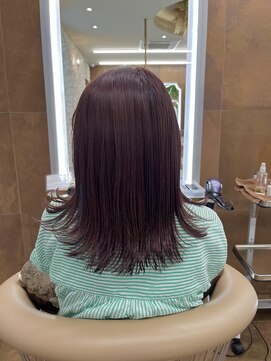 シャル 平塚(shalu) 切りっぱなしボブ　ブリーチなしバイオレットベージュ【高綱】