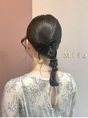 ミディアムタイトお呼ばれヘアセット！ベロアリボン！