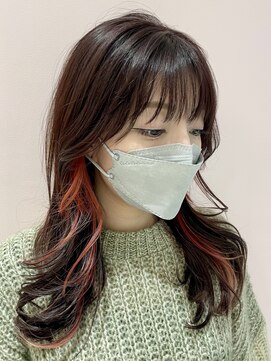 ピークアブー アヴェダ 池袋東武(PEEK-A-BOO AVEDA) 韓国ヘア 顔周りレイヤー インナーカラー