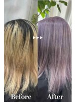 プシュケ(PSYCHE)&nbsp;小顔大人可愛い外ハネミディ透明感ペールパープル