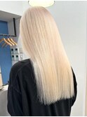 大人可愛いふんわりカールミストバング外国人風ブロンドベージュ