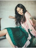 大人リラクシー黒髪ゆるふわ巻きロングウェーブtk上尾