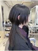 ○ロングウルフヘアクラゲウルフレイヤーカット顔まわりカット