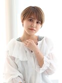前髪あり大人マッシュショート/30代40代50代/ショコラベージュ