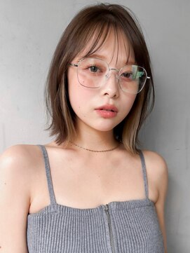 アグノス 青山(Agnos) 外ハネボブワンカールイメチェンオリーブグレー#530f1129