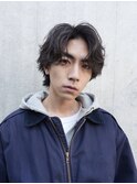 センターパートシャドウパーマスパイラルパーマ大人メンズヘア