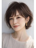 大人ショート 白髪ぼかし 脱白髪染め ハイライト40代50代60代