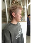 スパイキーショート　ミルクティーベージュ　メンズカット