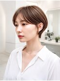 大人可愛いマッシュショート×透明感カラー