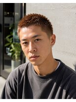 MEN's Baguz MEN'Sカット/ MEN'Sパーマ/ MEN'Sカラー フェード×スパイキーショートツイストパーマ束感メンズヘア