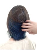 ブルーグリーンのインナーカラースタイル