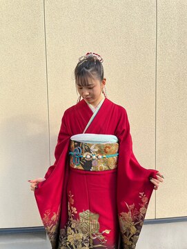 ムスビ(hair musubi) ポニーテール 水引き 金箔 成人式ヘア 卒業式ヘア