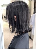 【orente 表参道】暗髪ミディアム×ブリーチなし透明感カラー