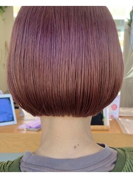 パプス ド コワフュール 中山観音店(Pap's de coiffeur) ミニボブ×ブリーチ×ピンクカラー
