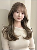 韓国風/レイヤー/小顔/前髪/透明感/ミルクティー