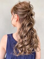 ☆ヘアセットハーフアップゆるふわ巻きシニヨン#093e0426