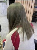 ☆ブリーチなしカラー オリーブカラー オリーブベージュ ボブ