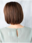 ツヤ髪輝くナチュラル切りっぱなし小顔ショートボブa天王台