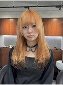 オレンジベージュ/髪質改善/ダブルカラー/ケアブリーチ/20代