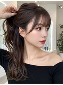 美髪/ワイドバング/レイヤーカット/くすみベージュ/新小岩駅
