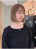 黒髪/ボブルフ/ネビージュ/小顔/ワンレン/栄/髪質改善/前髪