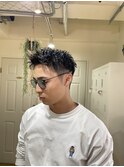 メンズショートワンカールパーマ爽やかパーマヘッドスパ眉カット